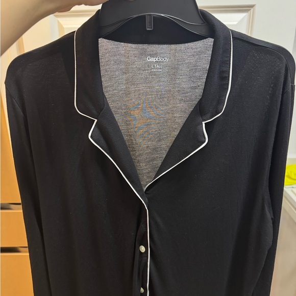 GAP Softest Modal PJ Pajama Shirtdress in Black - Picture 4 of 5